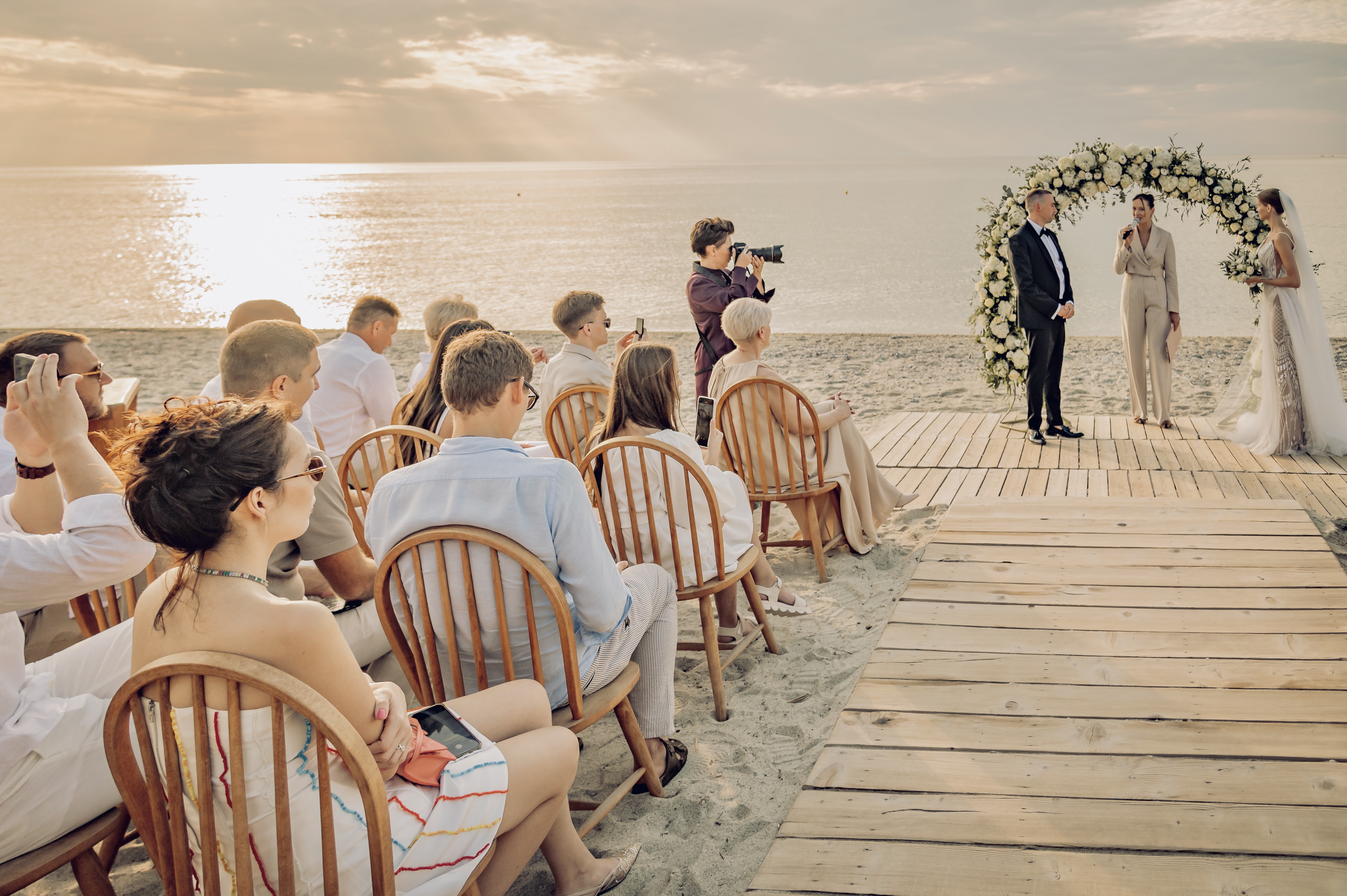 Multilingual wedding ceremony in Greece for an international couple